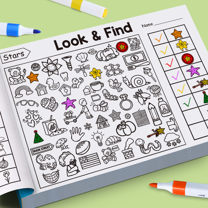 Kids Education Laptop - Çocuklar İçin Gizli Nesneler Boyama Kitabı