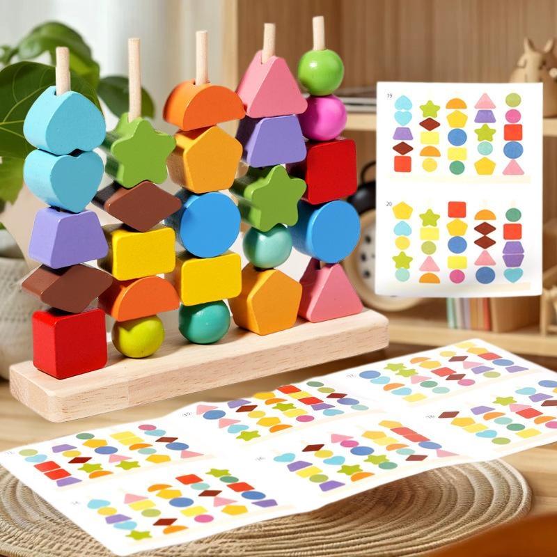 Montessori Shelf Toy - Erken Öğrenme Montessori Oyuncakları; Ahşap İstifleme