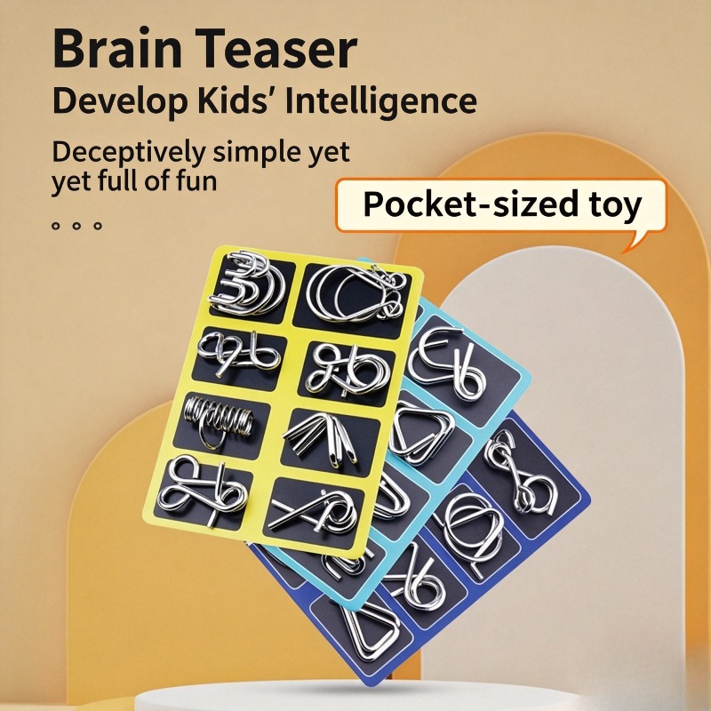 Brain Teaser Cube - 8 Parçalı Metal Bulmaca Seti Klasik