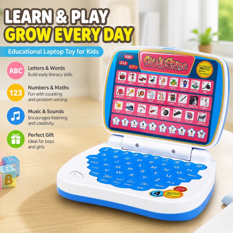 Kids Education Laptop - Mini Simülasyon Dizüstü Bilgisayar Eğitici Oyuncak