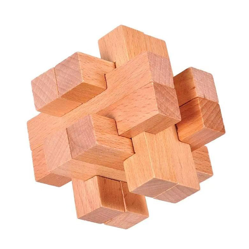 Brain Teaser Cube - Yetişkinler ve Çocuklar için Ahşap Zeka