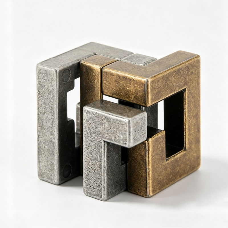 Brain Teaser Cube - Magic IQ Cast Coil Zor Metal