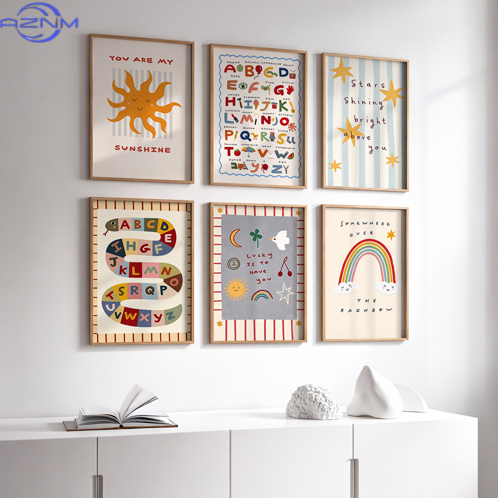 6'lı Set Kanvas Poster Kreş Du - Inspirational Kids Education Quotes incelemesi ve fiyatı