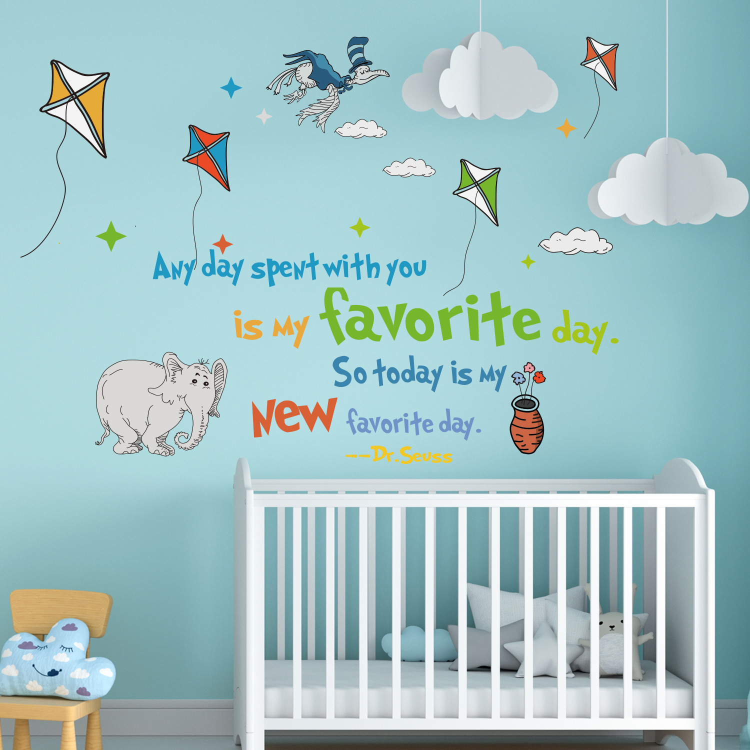 Renkli Dr. Seuss İlham tırnak  - Inspirational Kids Education Quotes incelemesi ve fiyatı